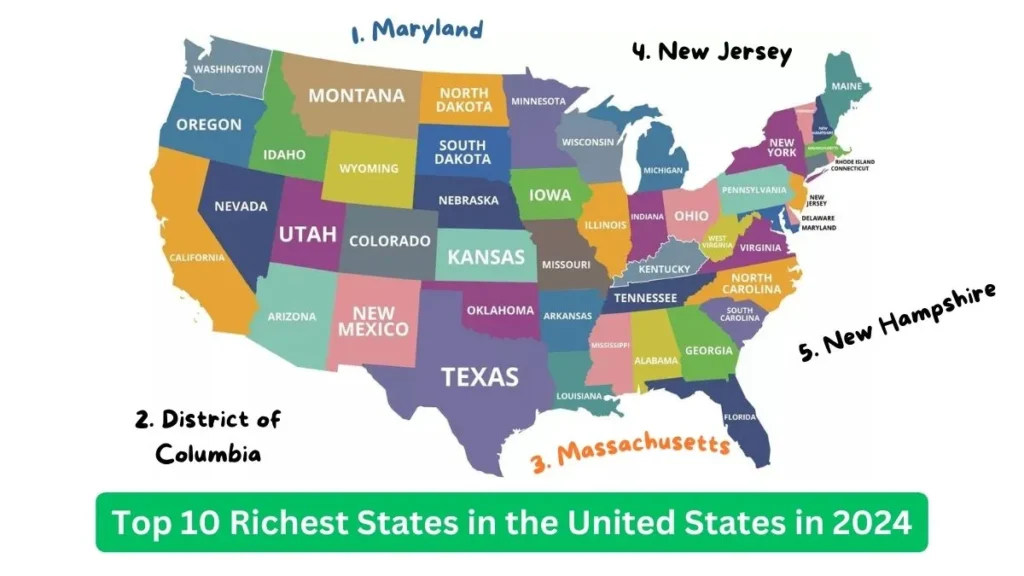 Top 10 Richest States in the United States in 2024